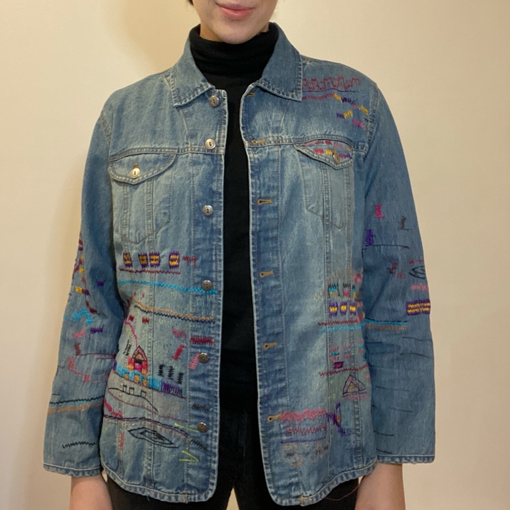 Vintage Embroidered Jean Jacket